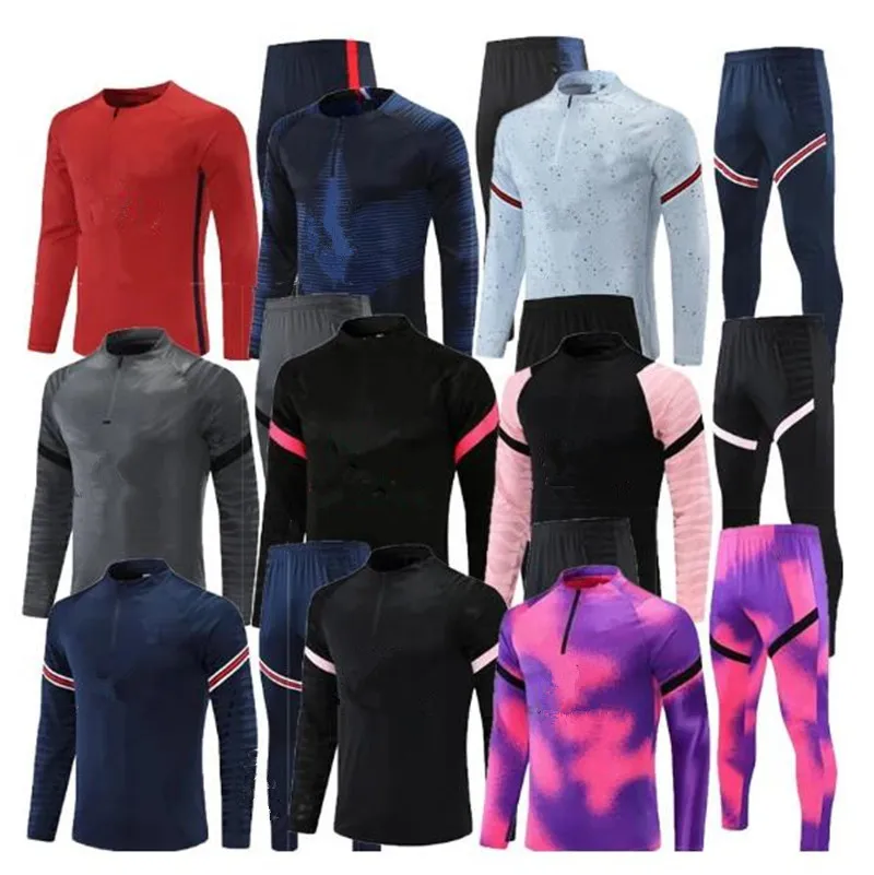 2021 2022 Agasalho de futebol masculino Sports Maillot de pé Camisola de treinamento SUIT Survetement crianças e adultos jogging kits