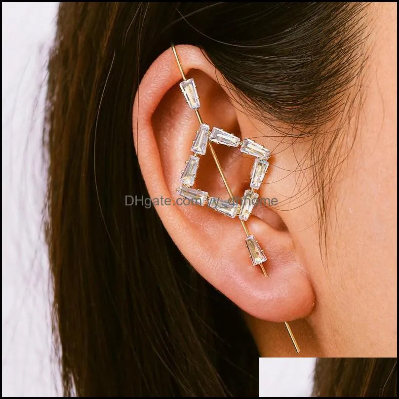 crawler hook earrings for women ear needle crystal piercing stud earring fashion jewelry gift q604fz