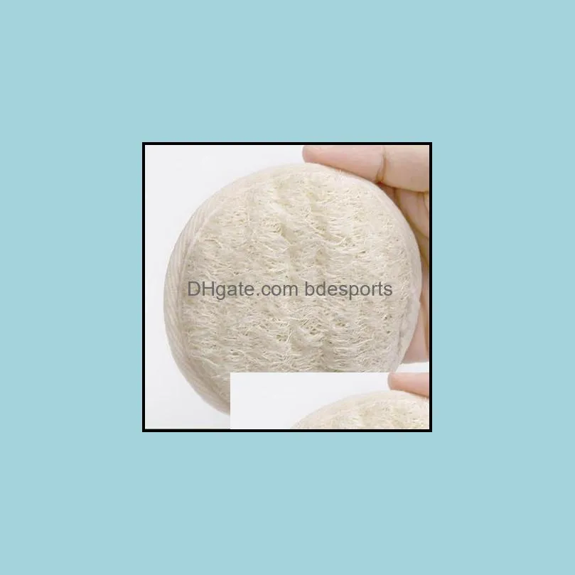 Loofah Round Cleansing Bath Face Luffa Facial Complexion Skin Disc Disk PadsMale Female face and brush