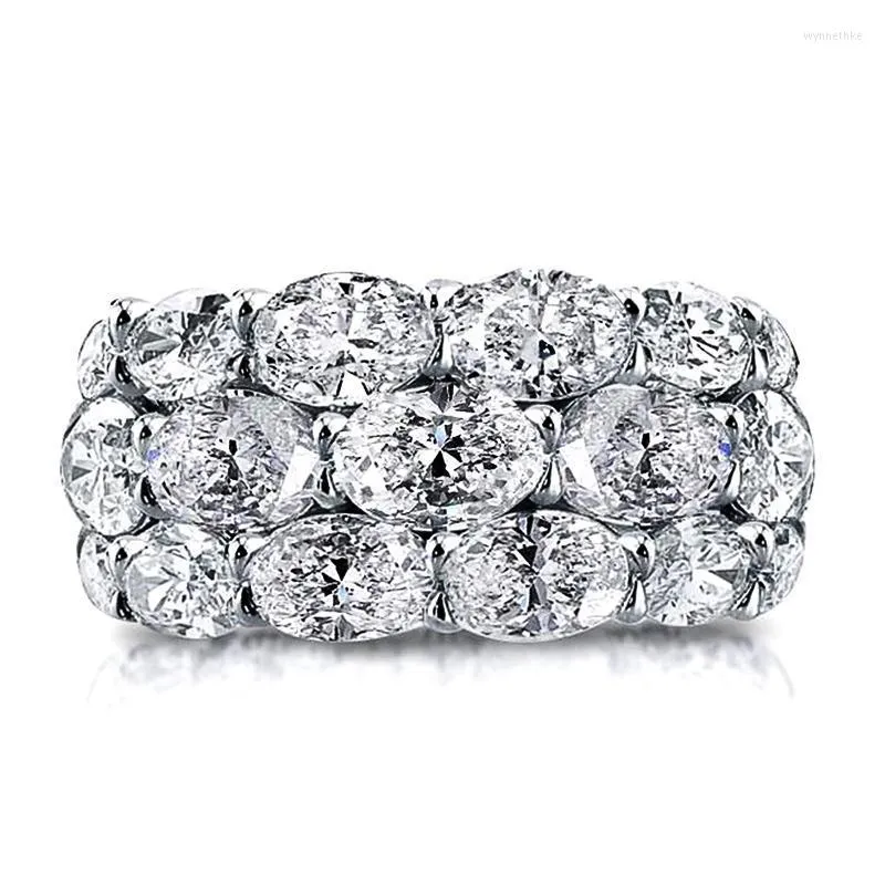 Pierścionki ślubne Huitan Wspaniałe obietnice Akcesoria wieczności dla kobiet Pełna kryształowa cyrkonia sześcienna wysokiej jakości biżuteria moda wynn22