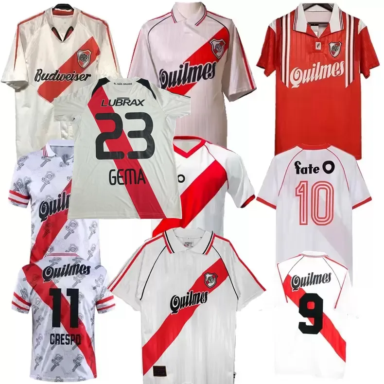 Retro Classic 1986 1987 1995 1996 1997 1998 1998 River Plate Soccer koszulka Caniggia Falcao Ortega Gallardo Crespo Football Shirt