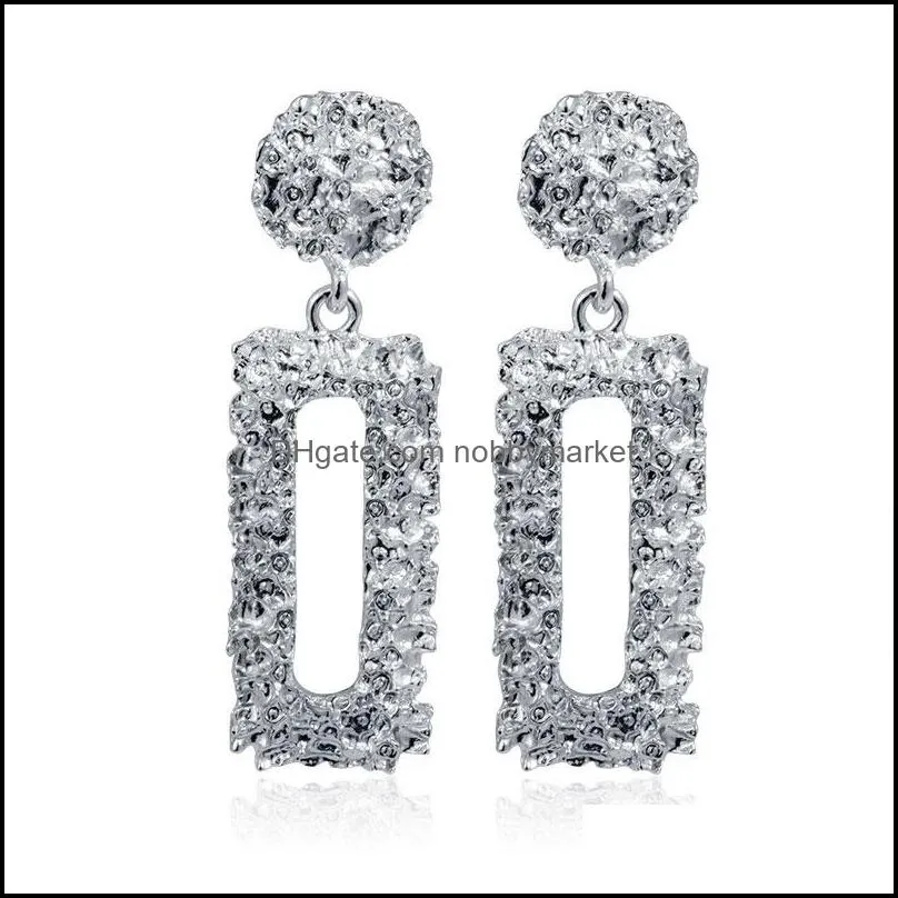 Dangle & Chandelier Fashion Statement Earrings Geometric Large For Women Hanging Earring Gold Silver Colour 2021 Modern Female Jewel