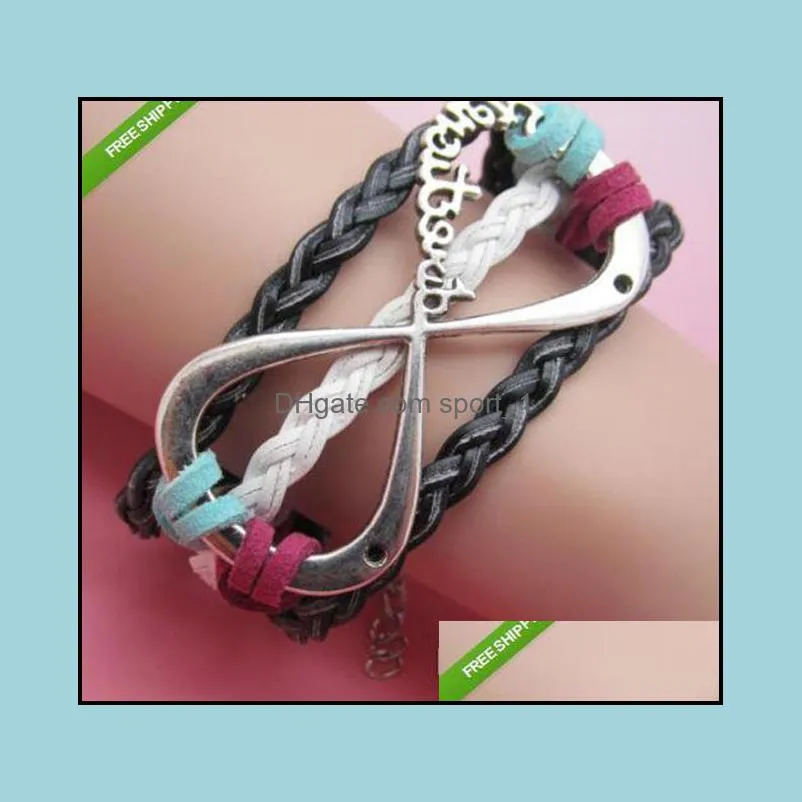 charm bangle bracelets straps handmade leather bracelets pulseras wrap infinity bracelets