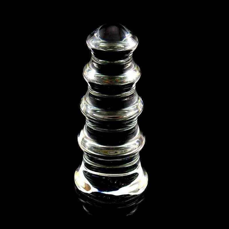 Nxy Sex Anal Toys Pagoda Big Glass Plug Massager Expander Huge Butt Dildo 68ud 1220