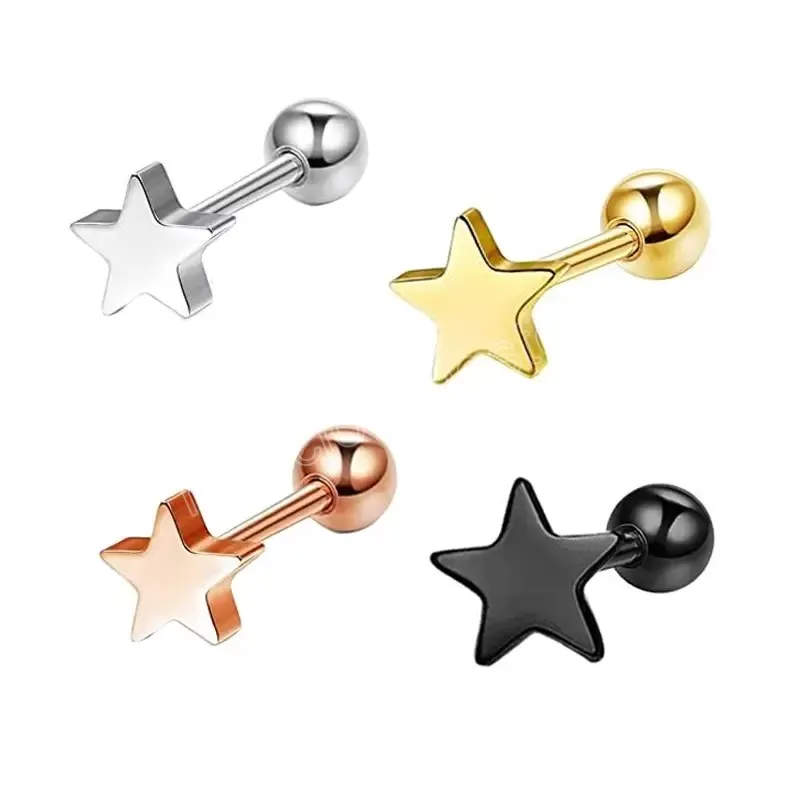 16G Tragus Helix Bar Star Edelstahl Barbell Daith Oreja Ring Stud Earing Knorpel Ohr Piercing Körperschmuck Großhandel