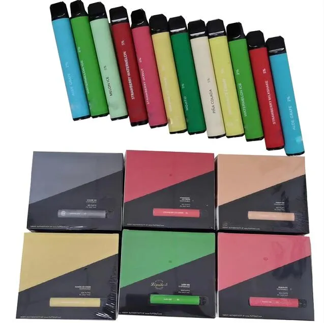 E-cigarettsatser 35 färger puffbar plus 800 puffs engångsvapspenna 550mAh batteri 3,2 ml fröskidor patroner Förfyllda e-cigs
