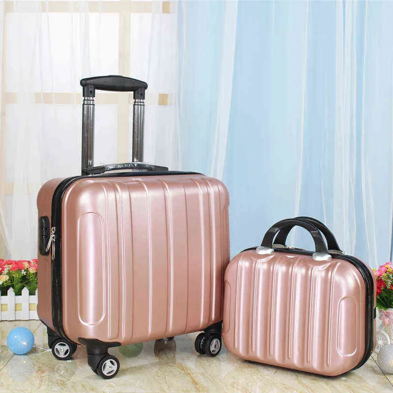 Trolley da donna Set di valigie da viaggio Valigia da viaggio con ruote Cabina per bambini in pollici Carry On Rolling Fashion J220707