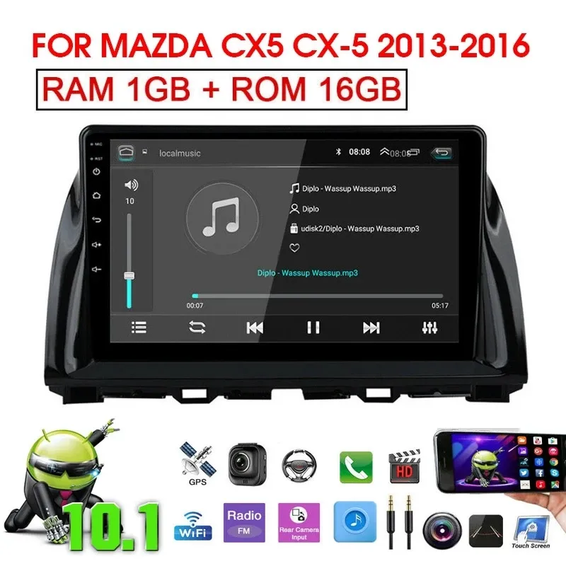 Lecteur de système vidéo audio radio de voiture 9 pouces Android 10 pour Mazda CX-5 2013-2016 Navigation Gps