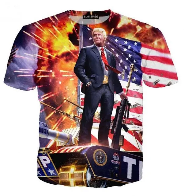 New Fashion Mens Womans Donald Trump T Shirt Summer Style Funny