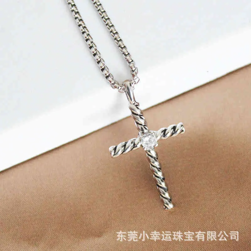 Jewelry Zircon Cross Necklaces For Women Men Chain Necklace Charm Inlaid Imitation Pendant Punk Fashion Design Ladies Anniversary Valentine's Day Gift 5BWI