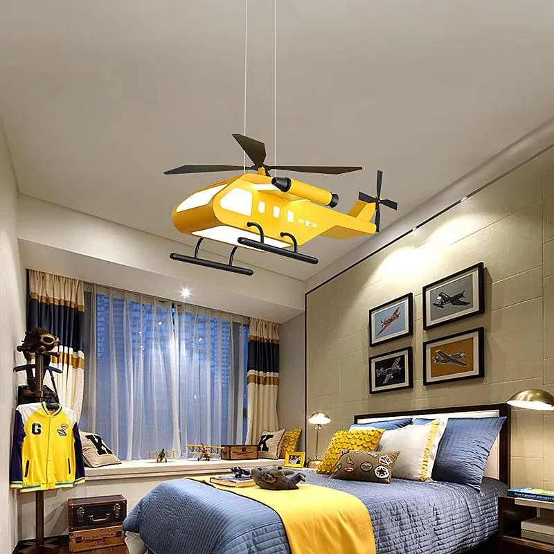 Lampes suspendues Moderne Led Lumières Pour Chambre Enfants Bébé Chambre Garçon Fille Enfants Luminaire Dessin Animé Avion Lampe LuminairesPendentif