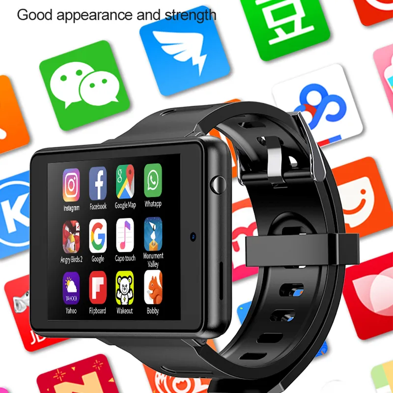 Android 4G Smart Menデュアルカメラ128GB Fiess Bracelet Sports Clope Sim Card GPS電話時計サポートGoogle Playストア