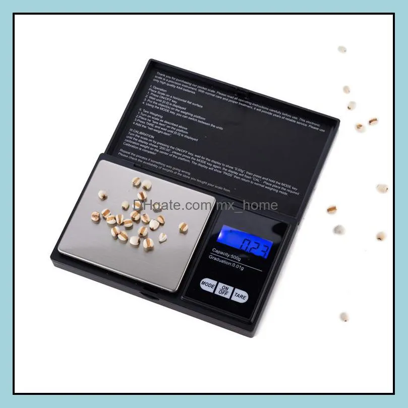 200g 100g x 0.01g 500g 0.1g black pocket size electronic lcd digital personal precision jewelry scale, diamond gold balance weight