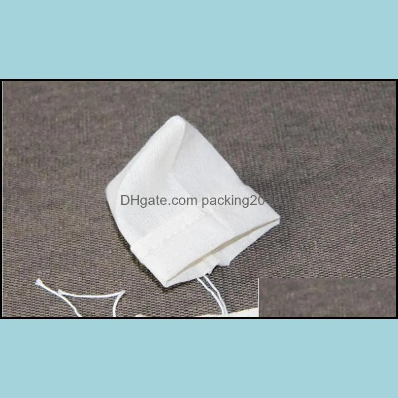Pure Cotton Yarn Bag 80 X 100mm Tea Filter Bags Drawstring Strainer Repeated Use Cotton No Bleach ZA6255