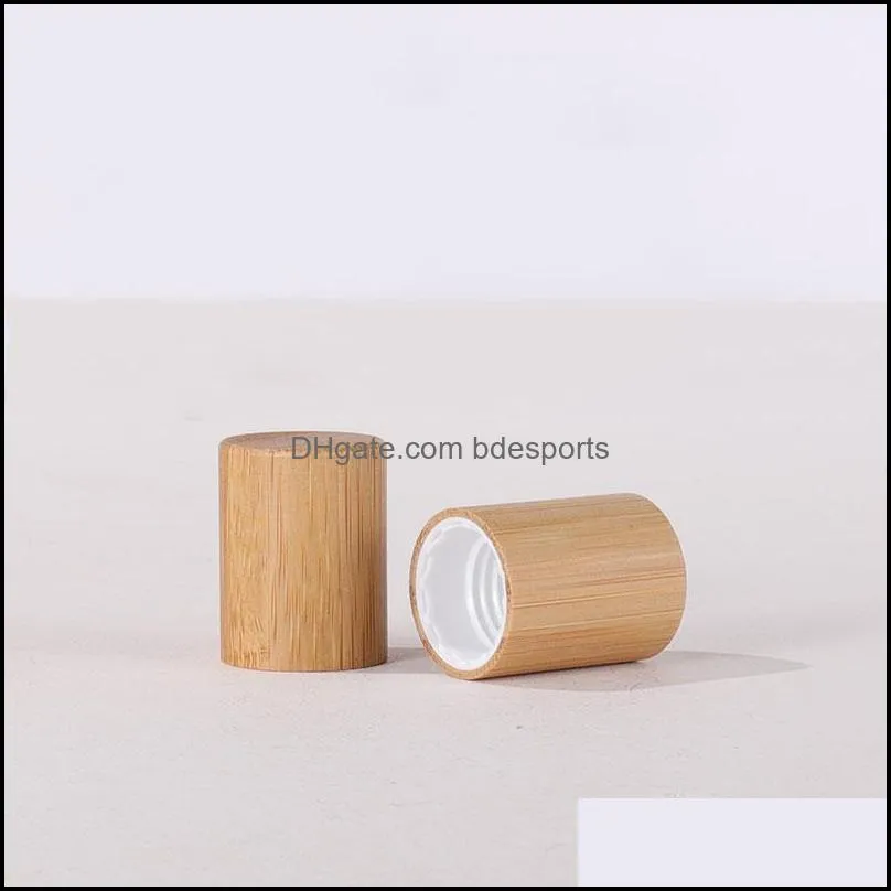 15ml Empty Roll on Glass Bottles with bamboo cap steel roller ball Amber Clear Frosted Glass Essential Oil Perfume Bottle