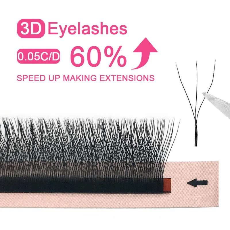 False Eyelashes Goddess W Shape Eyelash Extension 3D Premade Volume Fan Lashes Style YY Faux Mink Natural