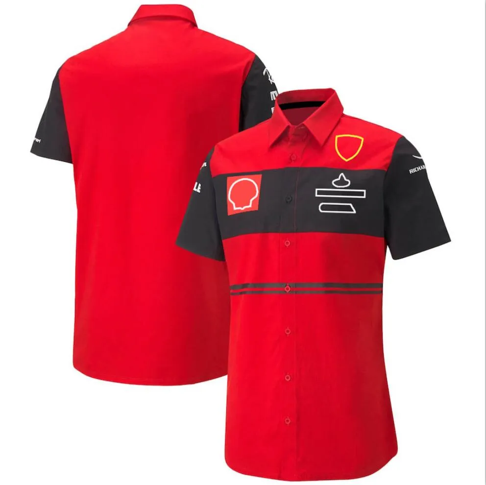 남자와 여자의 F1 팀 티셔츠 폴로 슈트 여름 포뮬러 포뮬러 원 레드 레이싱 슈트 공식 같은 관습