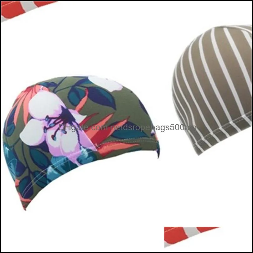 Pattern Printing Swimming Cap Nylon Solid Color Shower Hat Water Proofing Headgear Special For Swim And Wading Adult Only 0 9dm B2