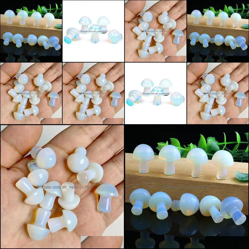 20mm mini opal glass stone mushroom plant statue ornament carving home decoration crystal polishing dhseller2010