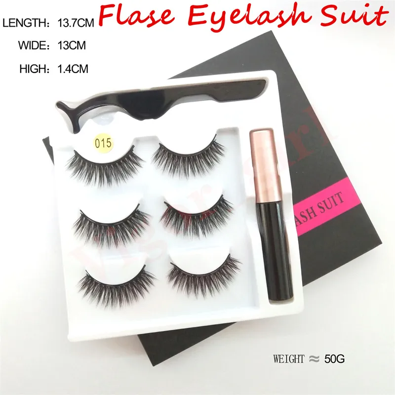 2022 Quente Falso Eyelash Terno Três pares de Magnetic Eyeliner Set Ímã Tridimensional Multi-Camada 3D Cílios Falsos