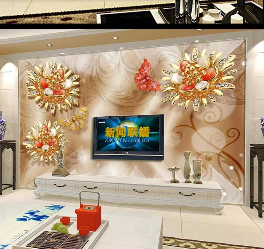 Fonds d'écran Stéréoscopique 3D de luxe européen de haute qualité pour murs Salon Salon Chambre à coucher HD Impression Photo Papier Peint Toute la télévision murale