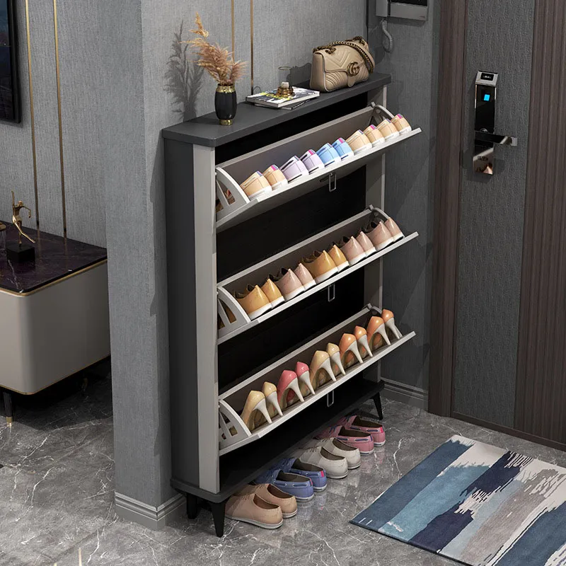 Italian Style Ultra Thin Shoe Cabinet With Large Capacity For Home