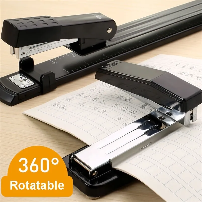 Powerful, rotatable, labor-saving stapler student office can book middle seam long arm holding medium stationery 0414 220510