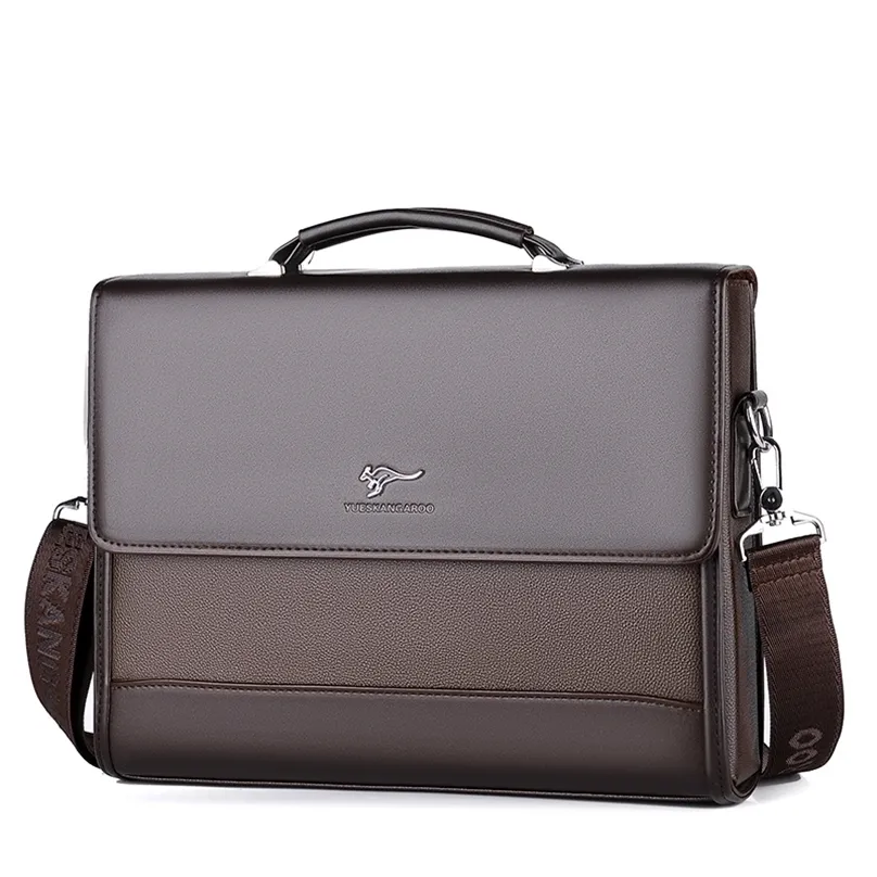 Male Handbags Pu Leather Mens Tote Briefcase Business Shoulder Bag for Men Brand Laptop Bags Man Organizer Documents 220813