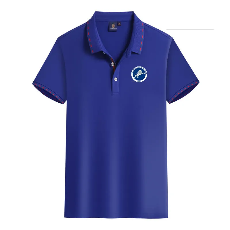 Миллуолл ФК Мужская летняя футболка из чесаного хлопка для отдыха, профессиональная рубашка с короткими рукавами и лацканами