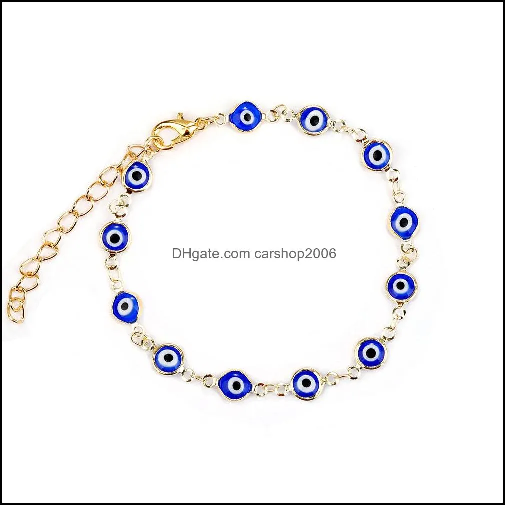 lucky evil eye bracelet gold silver chain bracelets for women blue glass turkey adjustable men jewelry gifts