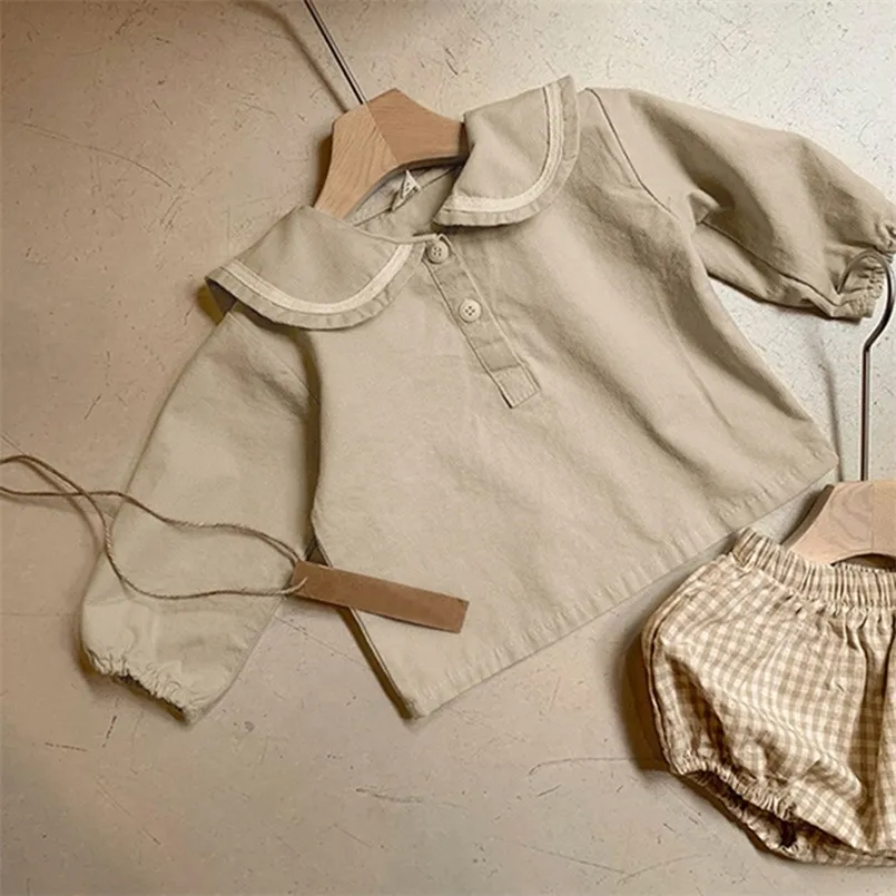 Одежда наборы для малышей девочки для мальчиков для мальчиков костюм для вельвета футболка Topsplaid PP Шорты весеннее осенью в корейском стиле маленькие девочки для мальчиков. Одежда 220826