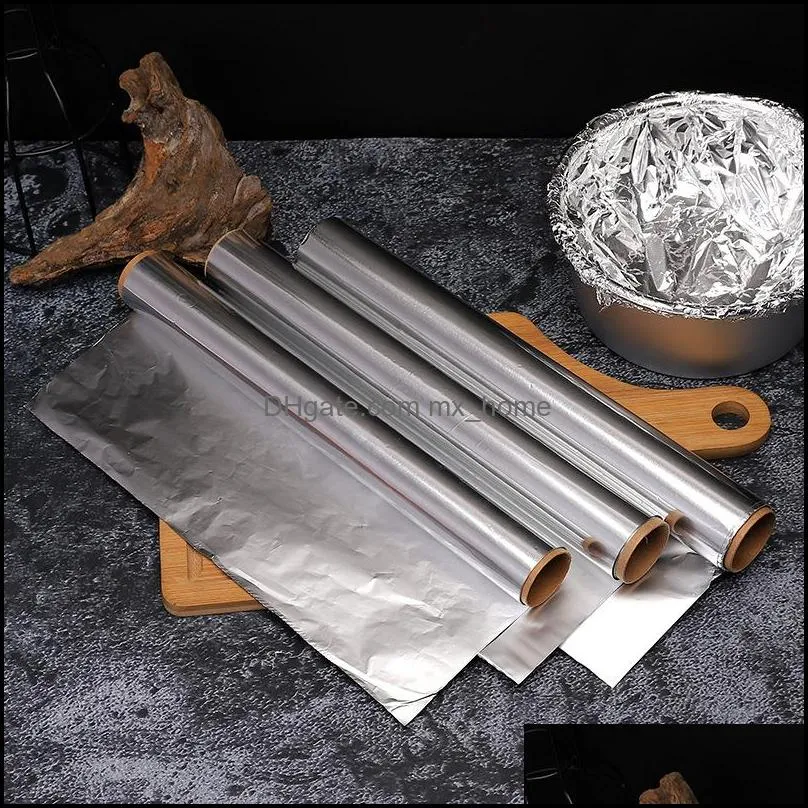 15 Micron Thick Aluminum Foil Roll BBQ Baking Tools 16/32/64 Square Feet Tin Foils Rolls Grilling Roasting Cooking Freezing Wrappomg Storing