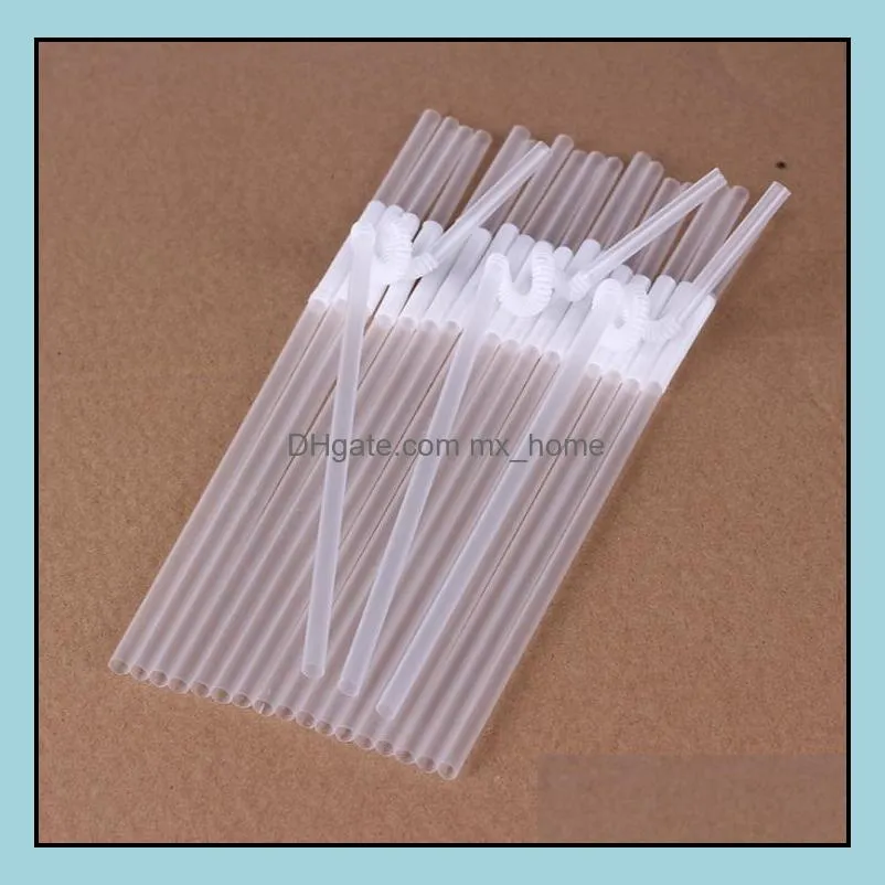 100pcs/set wholesale color straw one-time art straw long elbow juice drink plastic straw 100 sticks stock free shipping sn1164