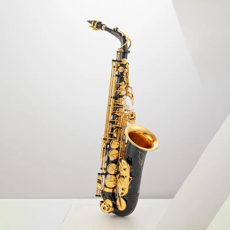 Black Gold 82Z Original Structure Down E Tuning Alto Saxophone Gold Plated Pattern Professional