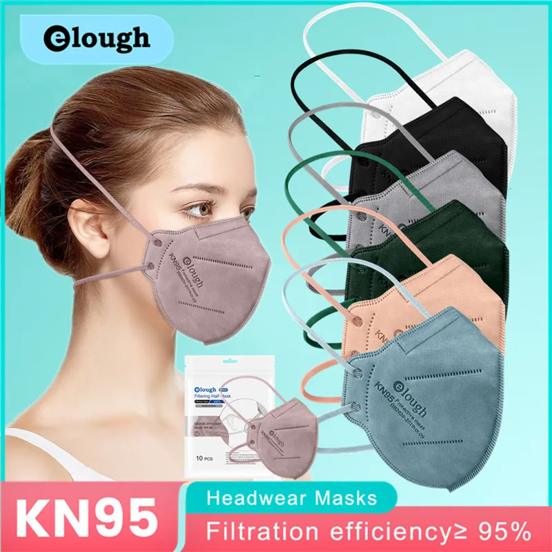 KN95 패션 성인 마스크 모란디 색인 방진 방지 방지 방지 통기 가능하고 편안한 일회용 이중 레이어 Meltblown 천