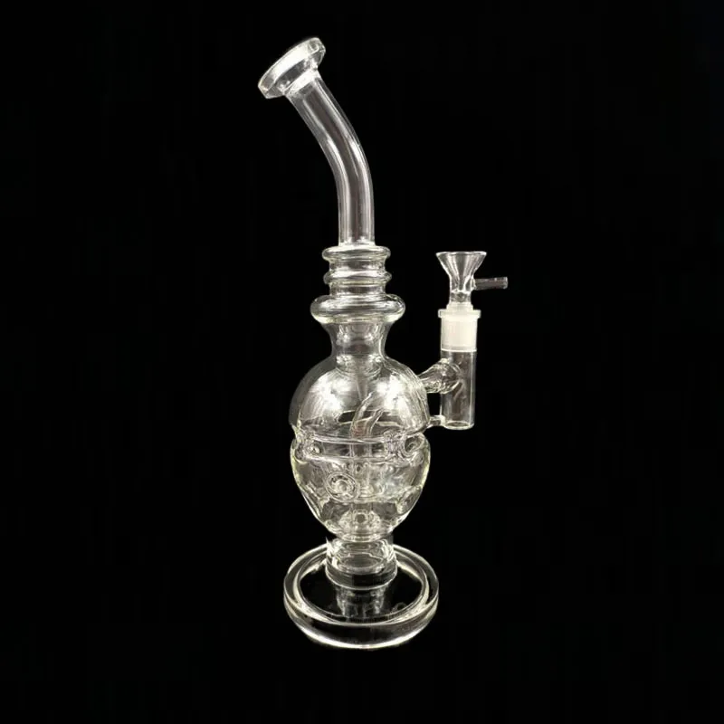 Nowy pusty platforma olejna z jajka z Percolator Glass Recycler Oilrig Glass Bong Rury wodne 14,4 mm złącza