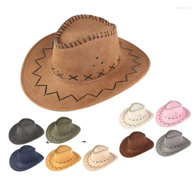 Bérets La plupart Y2k Western Cowboy Chapeaux Enfants Adultes Blogger Même Style Mode Plage Voyage Camping Halloween Net Red CapBerets Davi22