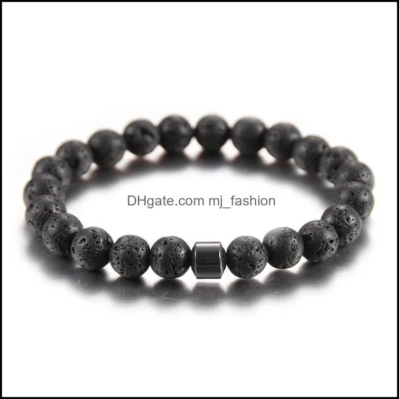 8mm Black Lava stone howlite Tiger Eye hematite Bead Strands braclets Essential Oil Diffuser Bracelet For Women men Jewelry