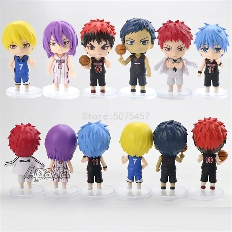 6PCSlot Kurokos Basketbal Anime Figuur Kuroko Tetsuya Action Aomine Daiki Kise Ryota Kagami Taiga Figurinemodel Toys 220520