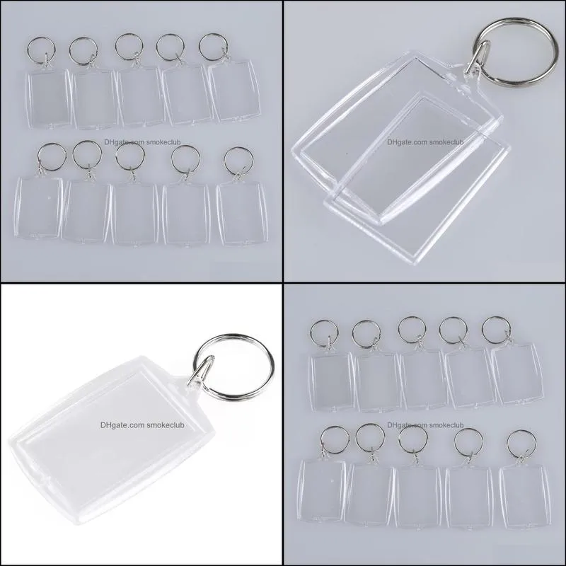 2022 Acrylic Plastic Blank Keyrings Insert Passport Photo Frame Keychain Picture Frame Keyrings Party Gift