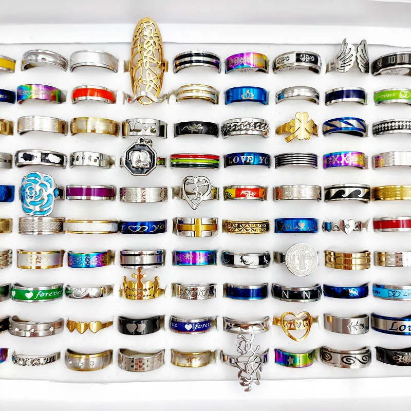 Style Fashion Mix: Stainless Steel Rings Set, Good Metal Band Rings for ...