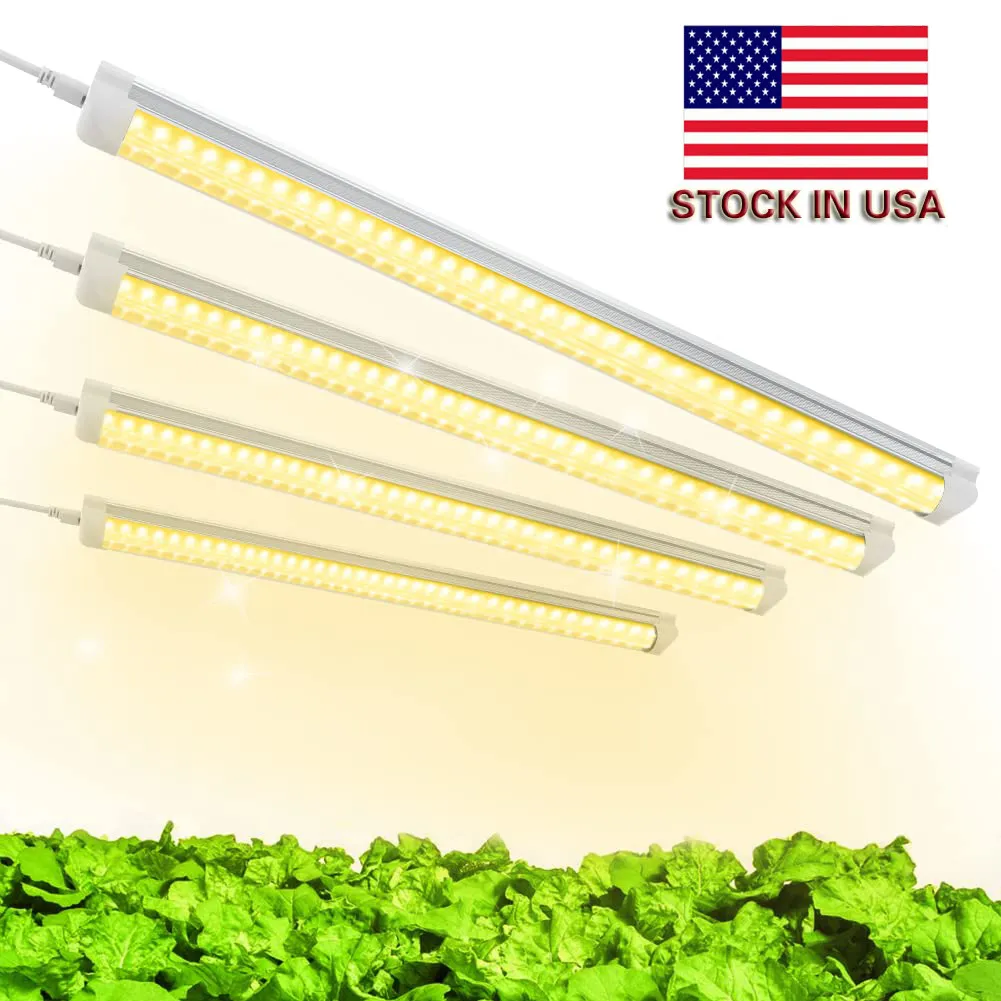 Lager i US LED Grow Light 2ft Full Spectrum LEDS Fixture 20W Hög utgång Växtbelysning Fixtur Timing Solljus Byte av odlingsljus för inomhusväxter 20-pack