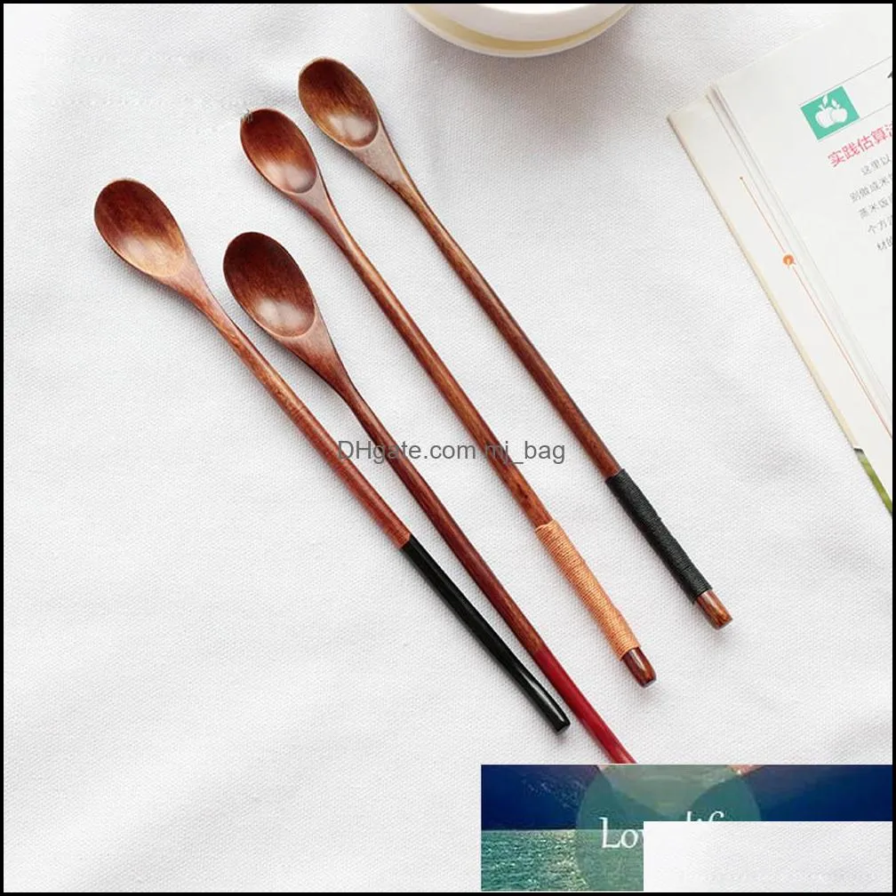 High Quality Wooden Spoons Large Long Handled Tea Coffee Tea Soup Stirring Tableware