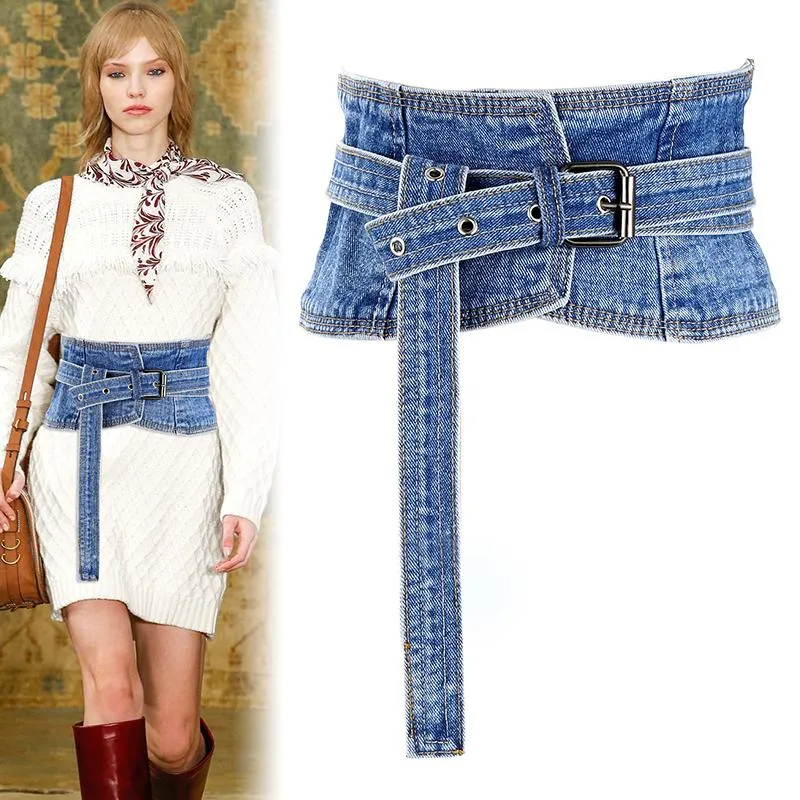 Ceinture de mode de mode pour femmes ceinture de couleurs de denim