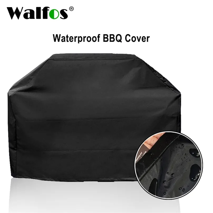 WALFOS Waterproof Grill Cover BBQ Outdoor Rainproof Dustproof Heavy Duty for Gas Charcoal Electric 220510