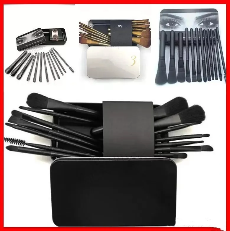 Make-up-Pinsel-Set, Gesichtscreme, Power-Foundation-Pinsel, Mehrzweck-Beauty-Kosmetik-Werkzeug, Pinsel-Sets mit Box, 12 Stück/Set, 3 Arten