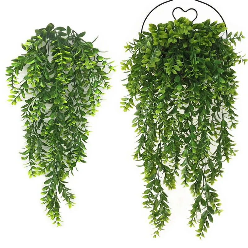 Dekorativa blommor kransar rtificial växt vinstockar murgröna blad grenar för höst bröllop fest balkong trädgård hem dekoration grön vägg ha