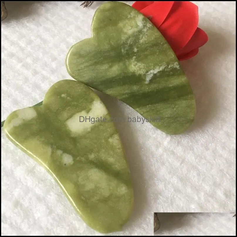 Massage Stones Gua Sha Set Natural stone Green Jade GuaSha Board Massager for Scraping Therapy Jades Roller