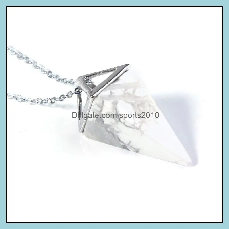 natural gem stone charms necklaces & pendants tiger eye rose quartz pendulum crystal chakra pyramid reiki healing jewellery gift sports2010