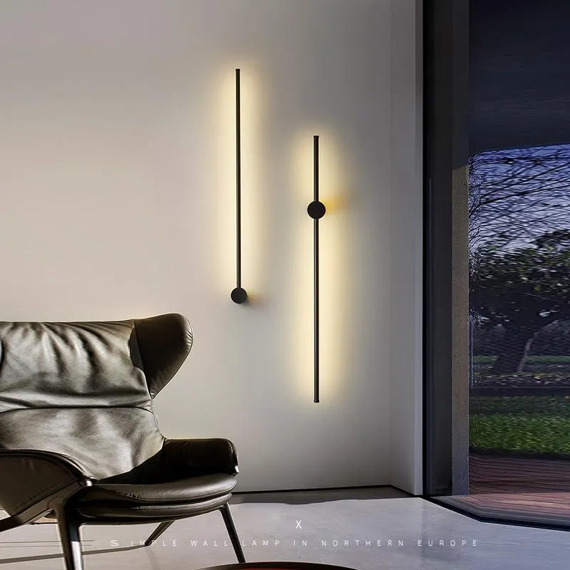 Lampada da parete 350° ruotabile lunga striscia LED per soggiorno Nordic luci per interni Apparecchio Sconce Corridoio ScalaParete